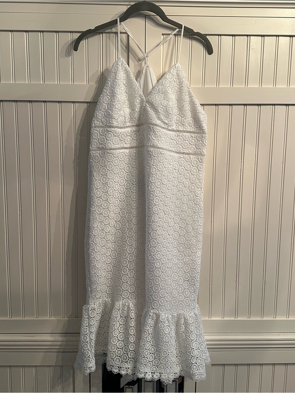 SHEIN White Lace-Trim Slip Dress